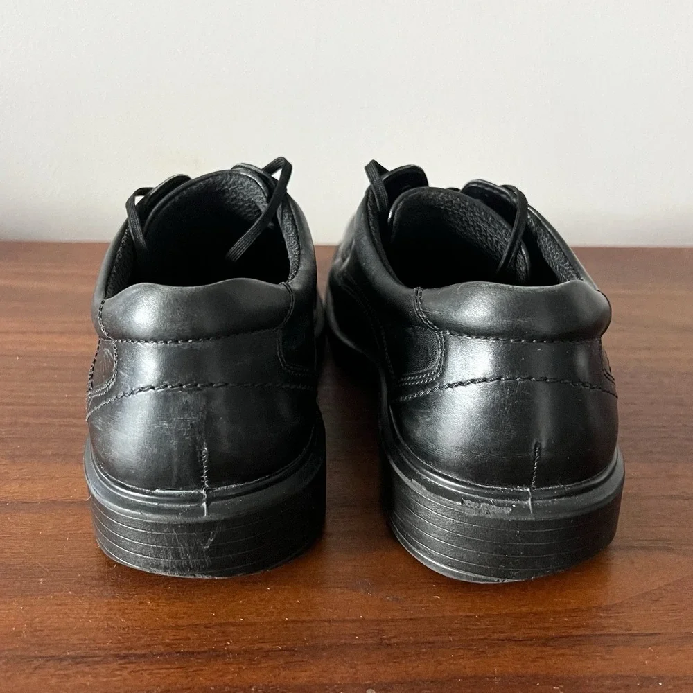ECCO Leather Oxford Dress Shoes Black Comfort Men's Size 44